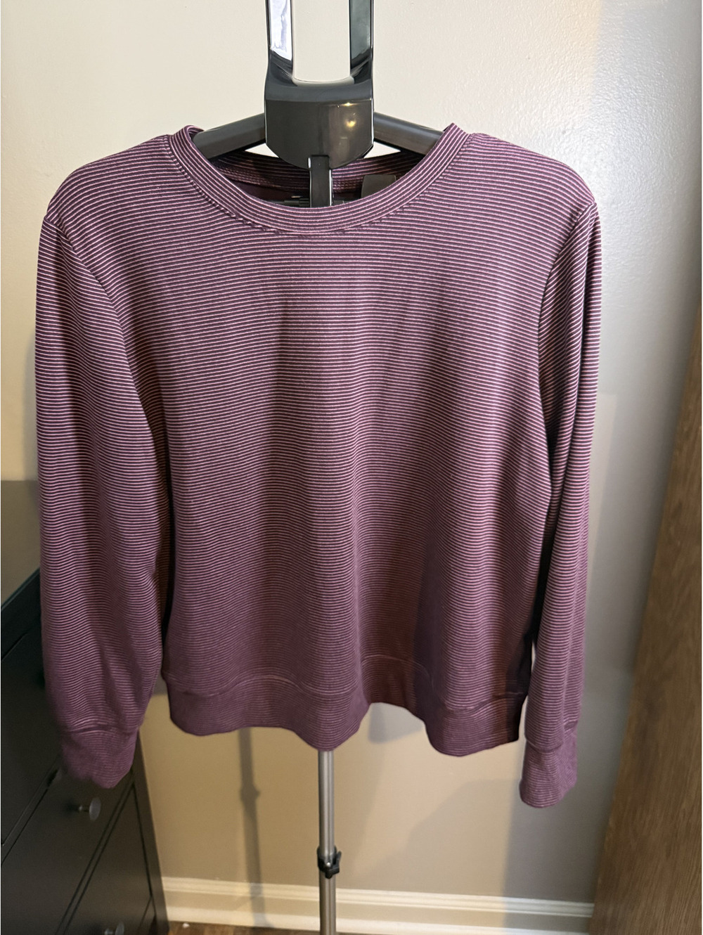 Maurices Size Large 2 Piece Fleece Lounge Set Striped Sweatshirt Joggers